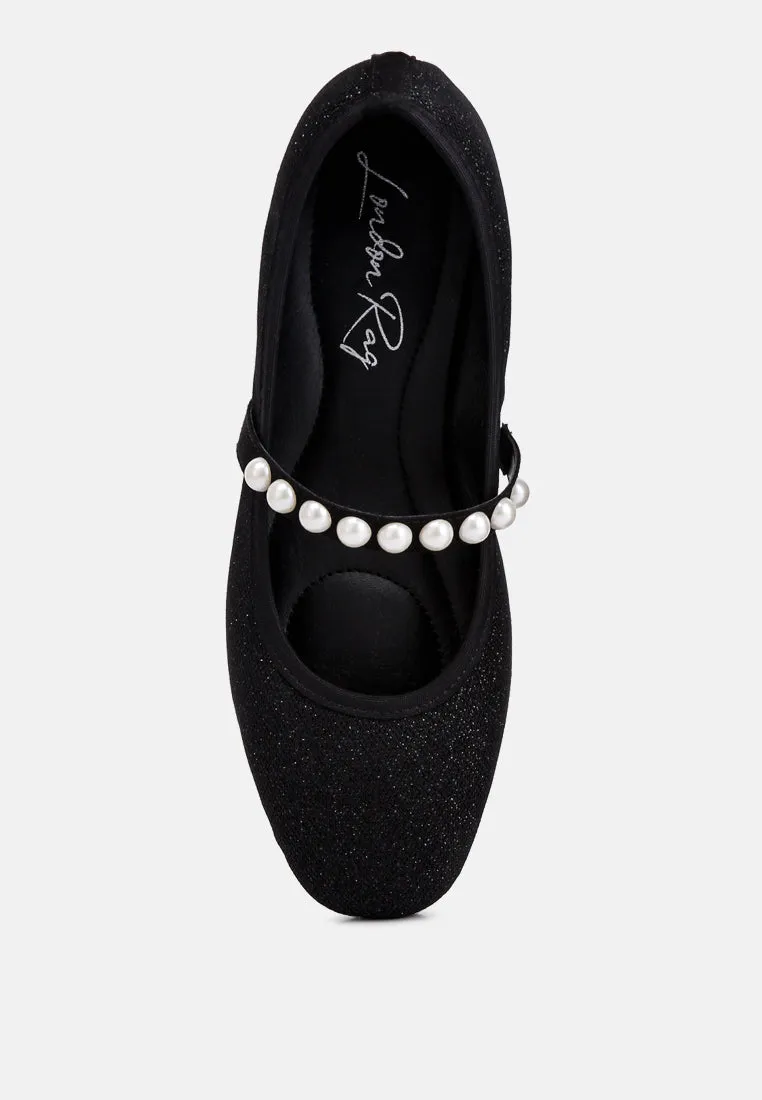 Sassie Pearl Embellished Ballerina Flats