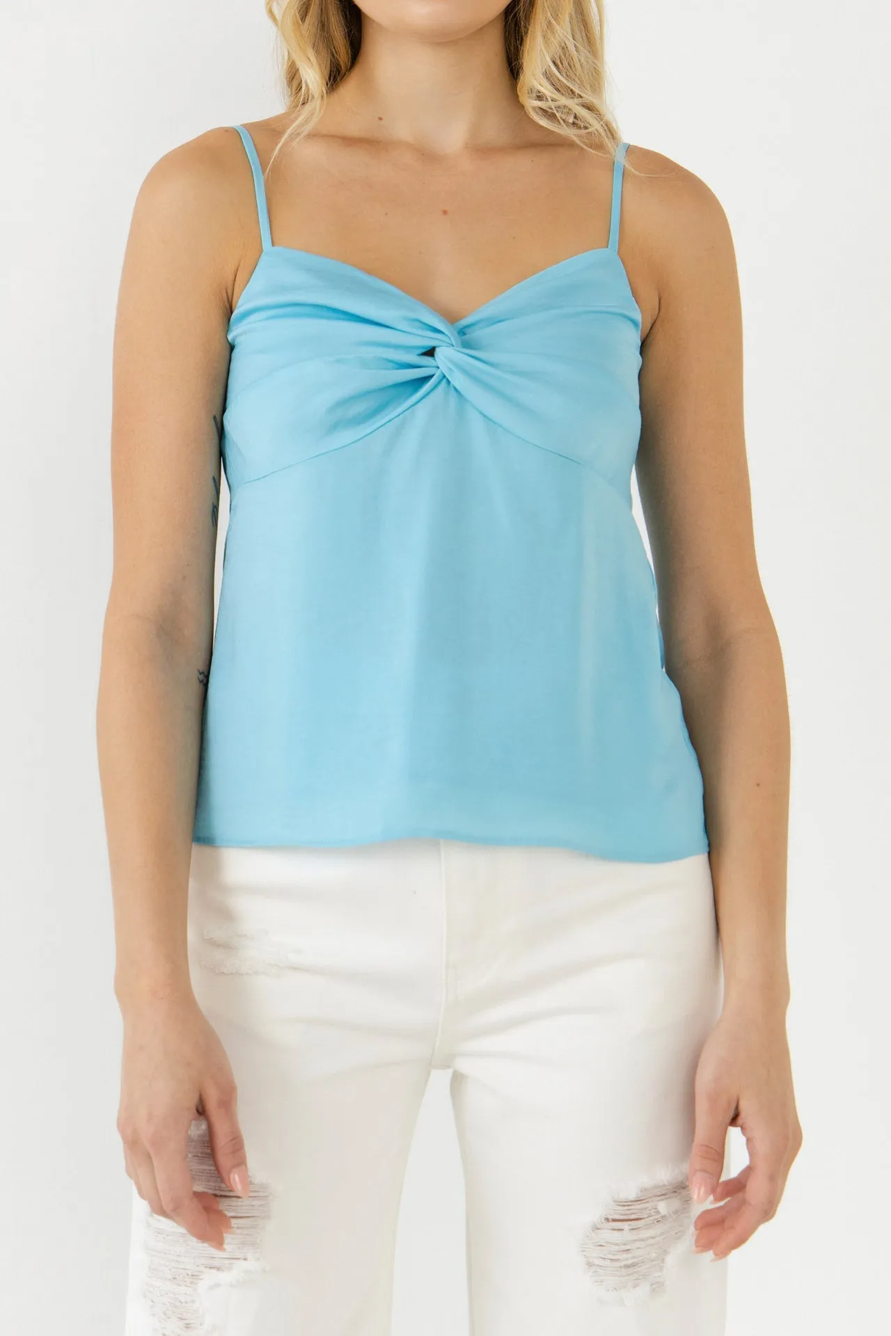 Satin Effect Knotted Top