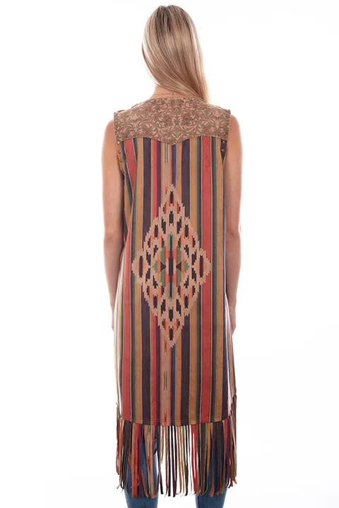 Scully Microfiber Long Serape Print Vest