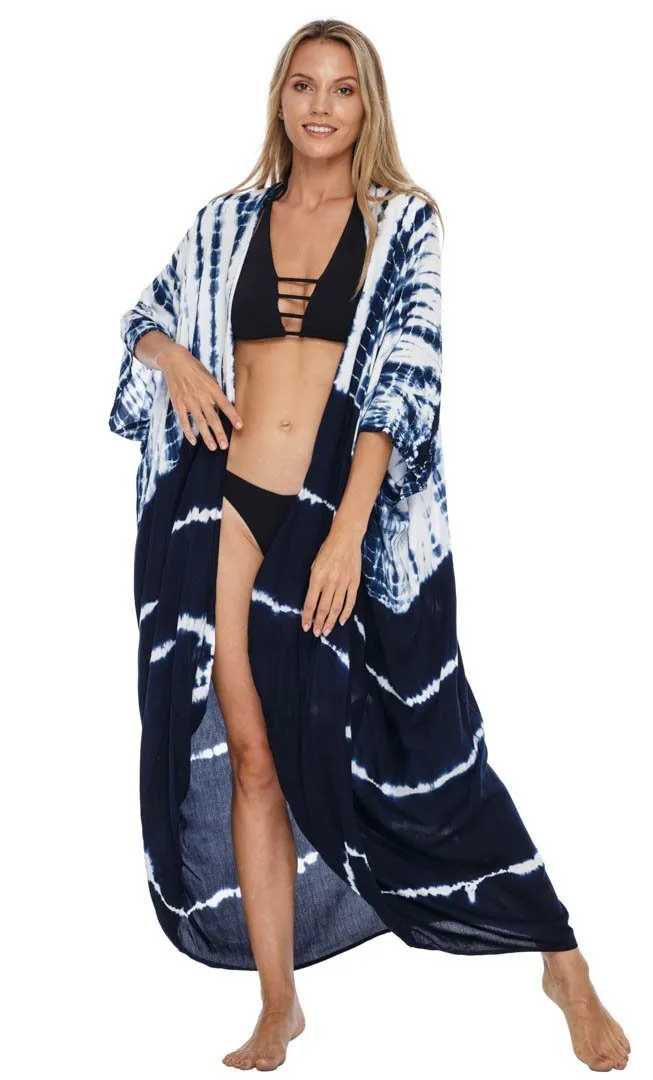 SHU-SHI Plus Size Tie Dye Kimono Cardigans for Women - Oversized Swimsuit Beach Cover Ups