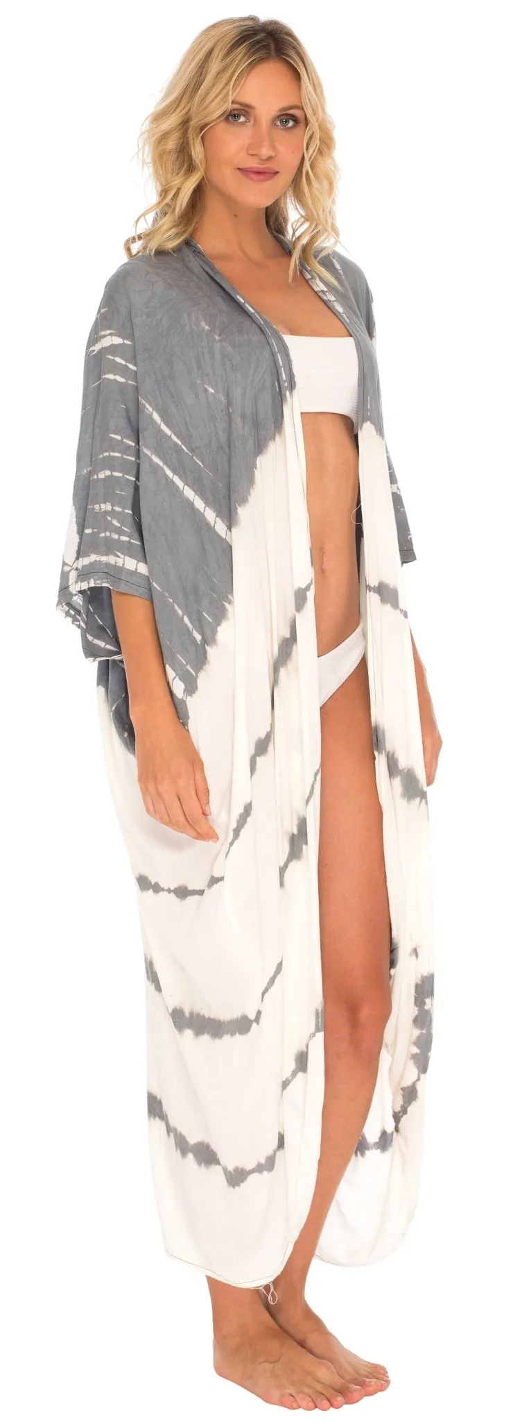 SHU-SHI Plus Size Tie Dye Kimono Cardigans for Women - Oversized Swimsuit Beach Cover Ups