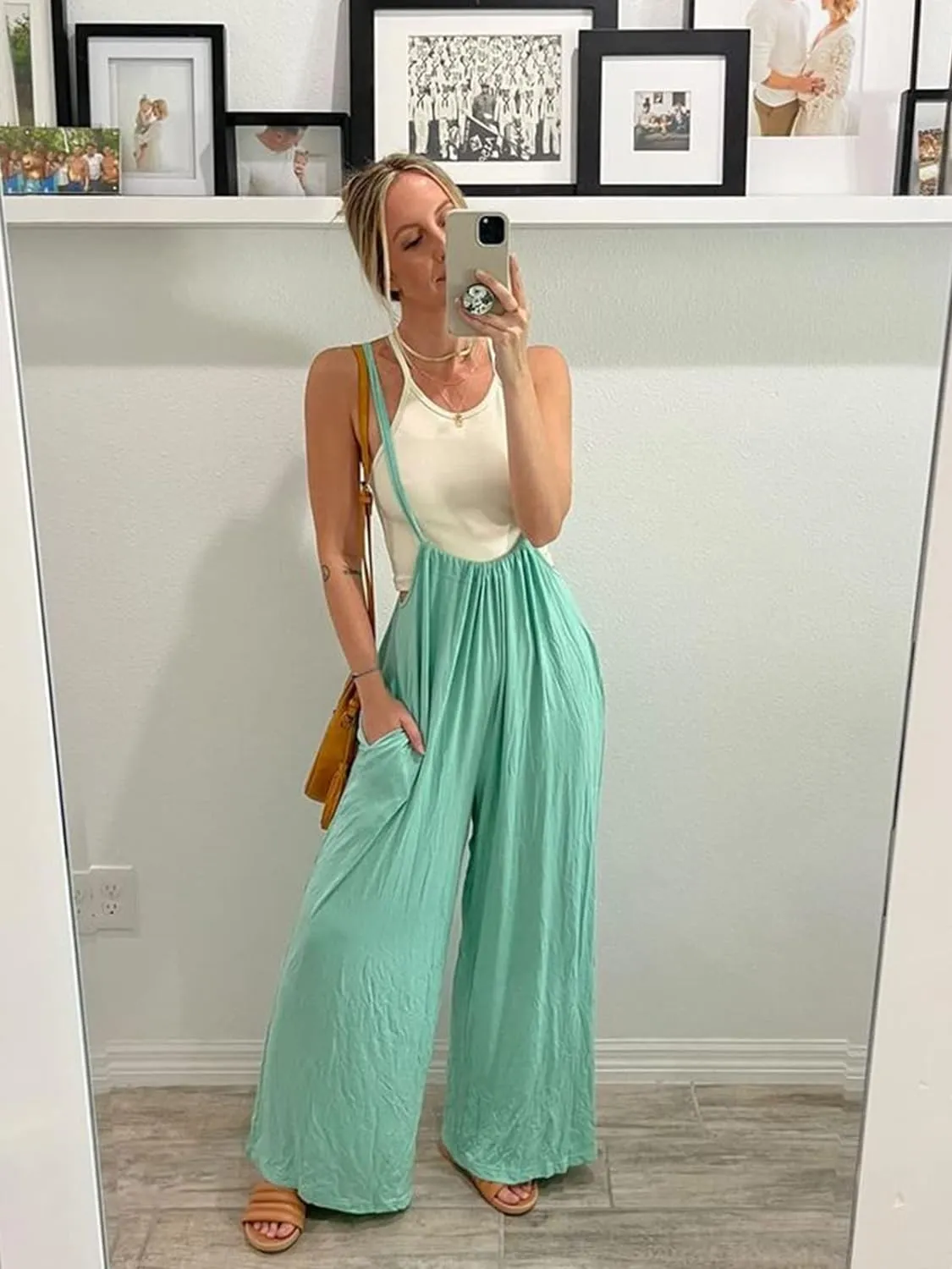 Sleeveless Wide Leg Pocketed Jumpsuit