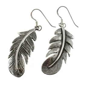 Sterling Silver Feather Earrings