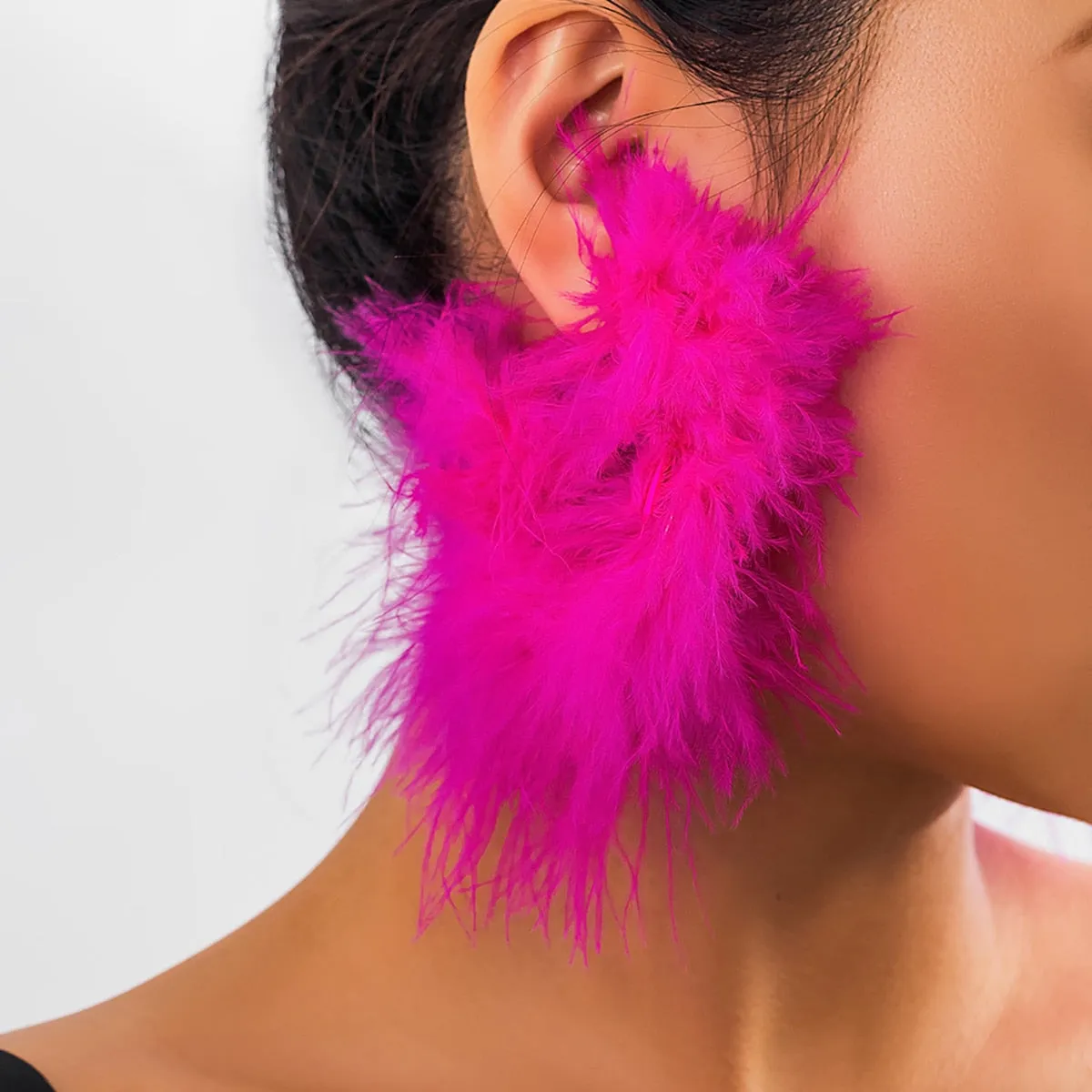 TEEK - Colorful Feather Hoop Earrings