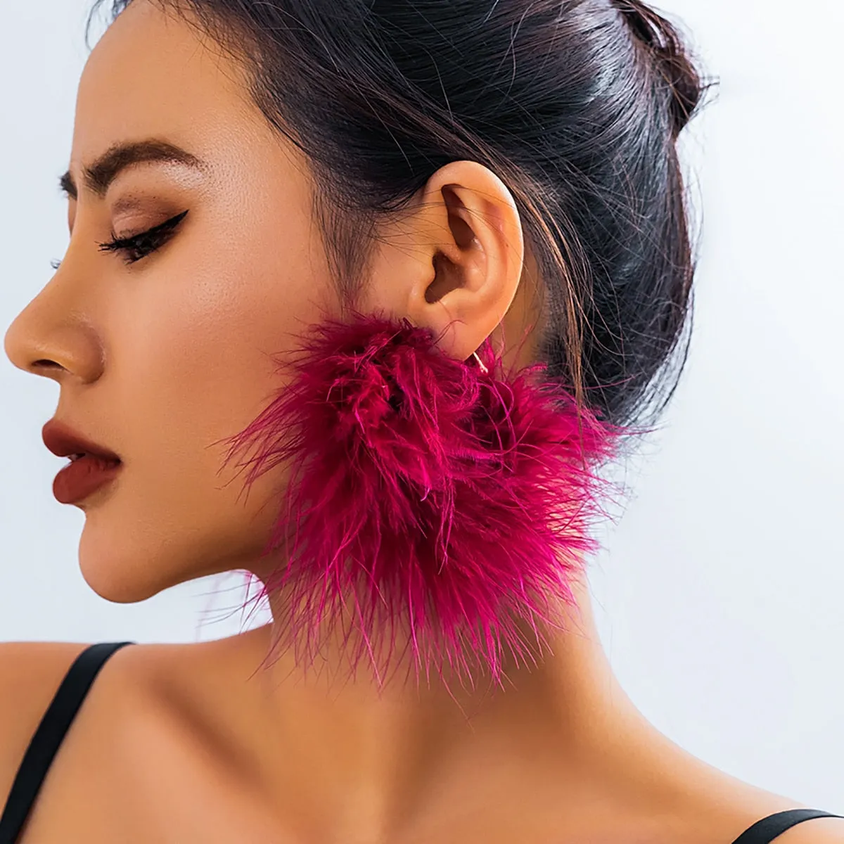 TEEK - Colorful Feather Hoop Earrings