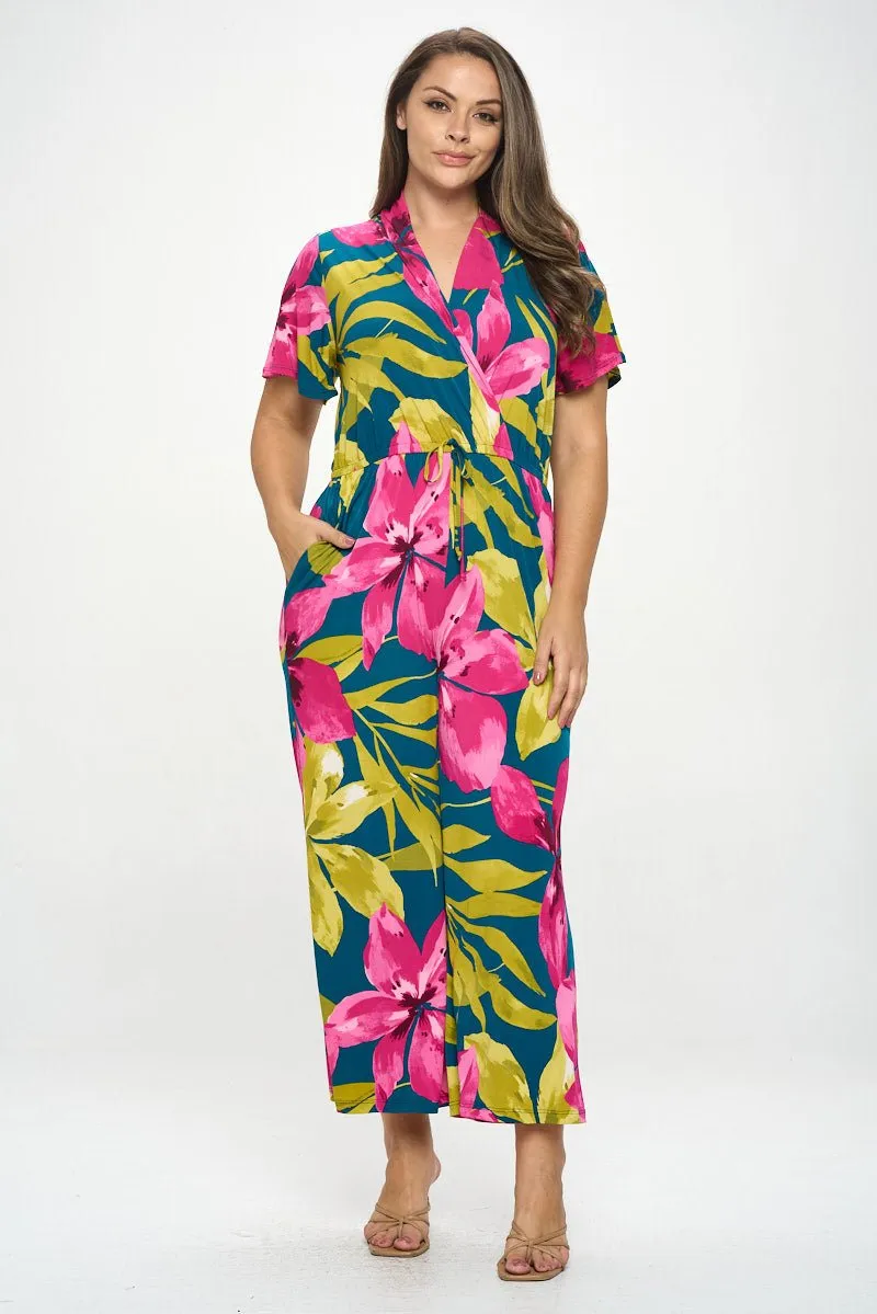 Tiffany Plus Size Flutter Sleeve Knit Jumpsuit