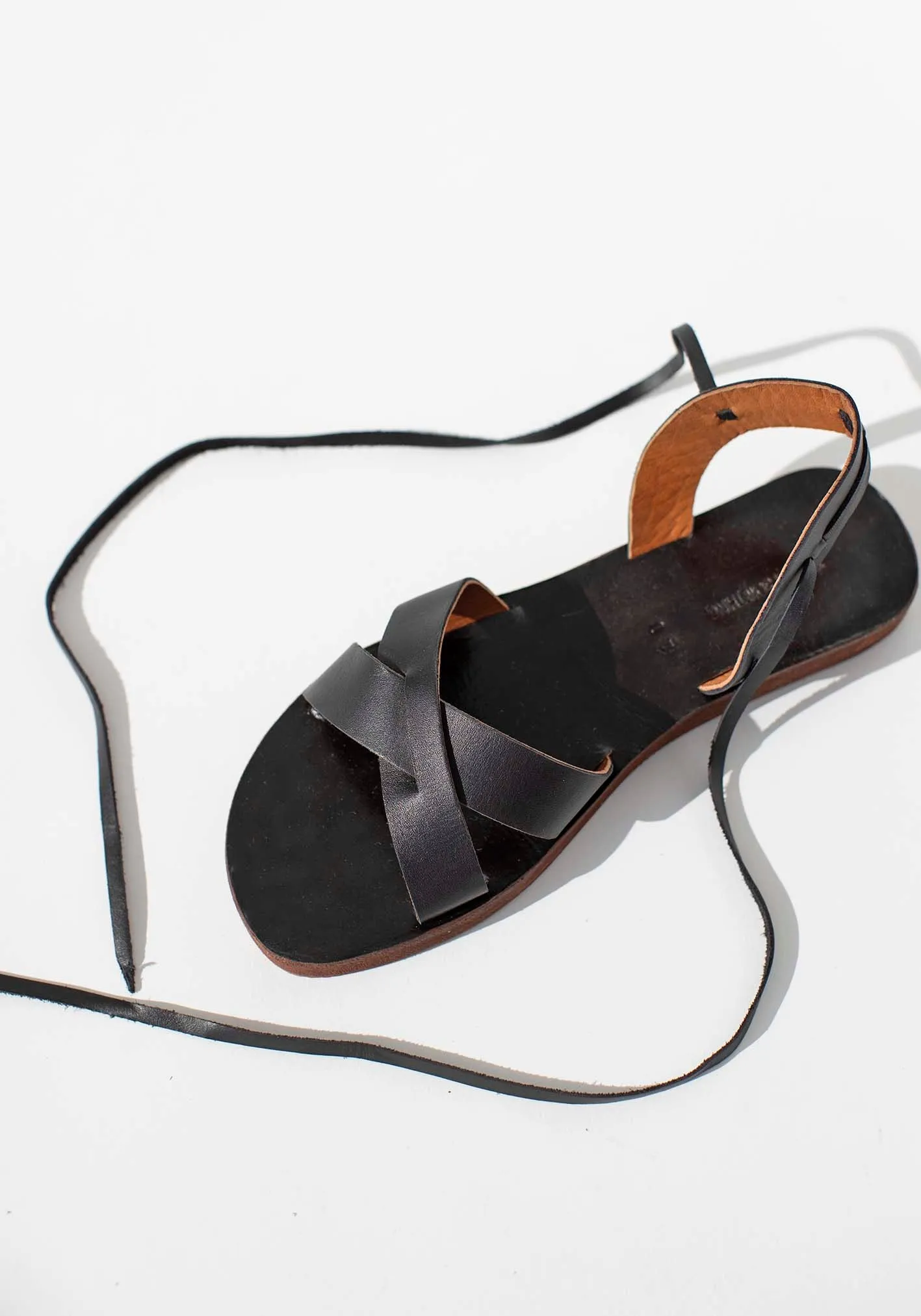 Venice Black Tie Leather Sandal