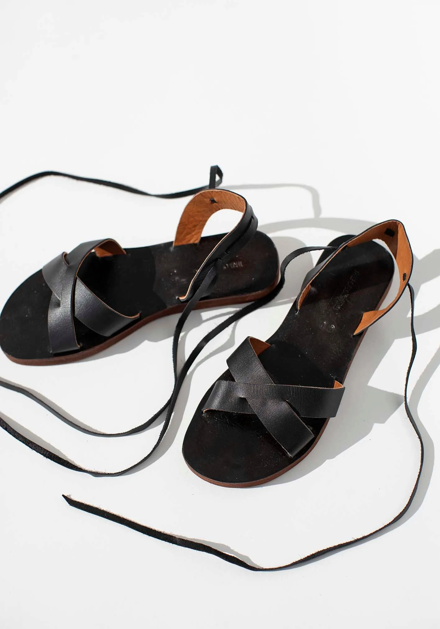 Venice Black Tie Leather Sandal