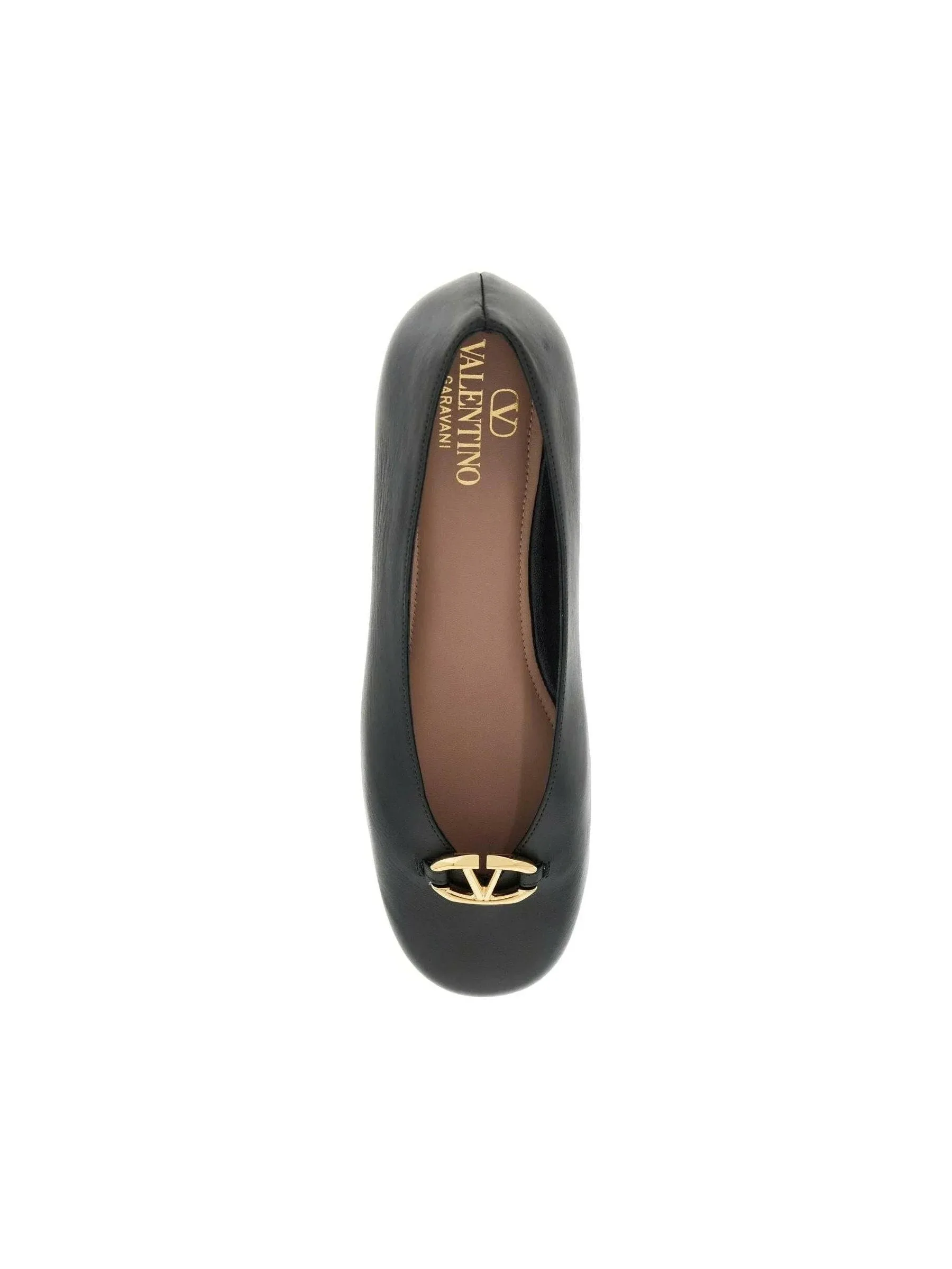 VLogo Calf Leather Ballet Flats