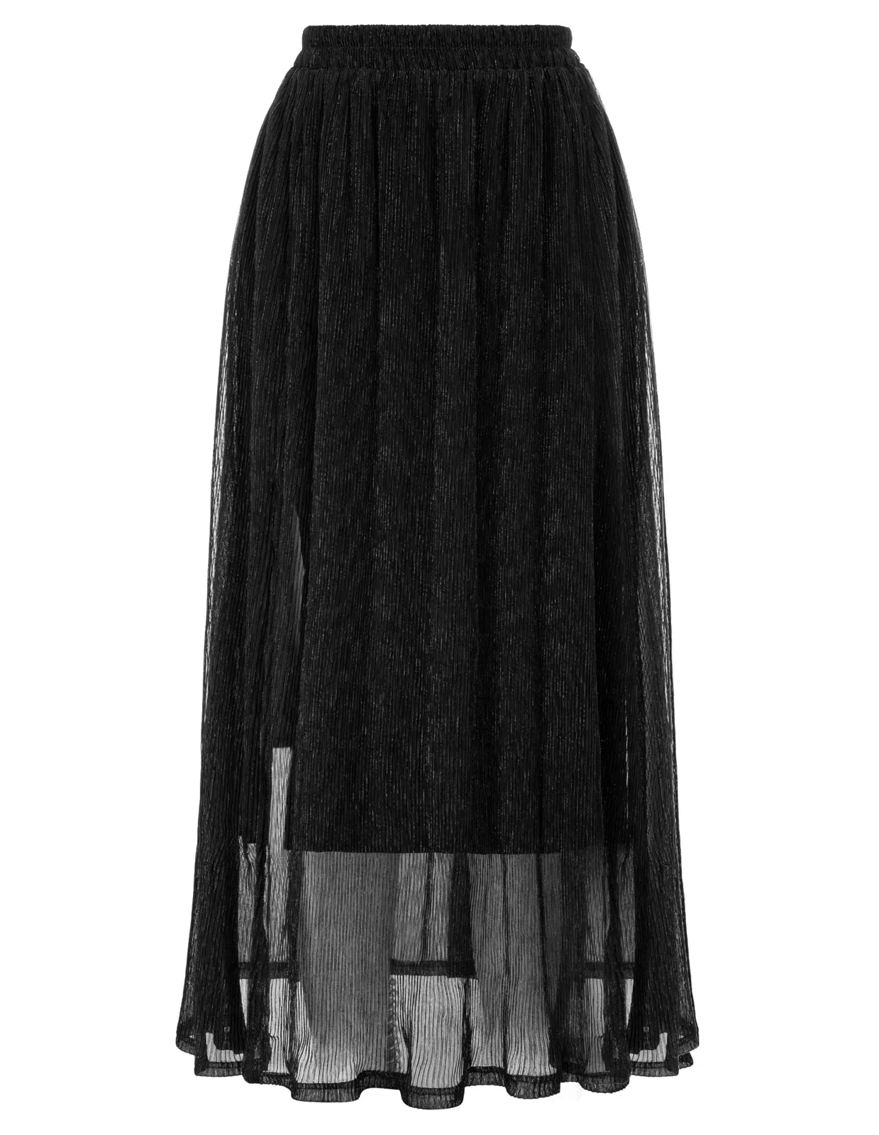 Women High Slit Swing Skirt Casual Elastic High Waist Maxi Skirt